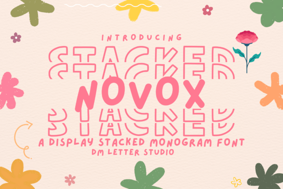 Novox Stacked Monogram: A Bold Font for Campaign Impact